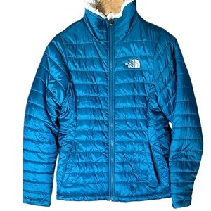 The North Face Mossbud Swirl Reversible Water Repellent Jacket girl Large 14/16